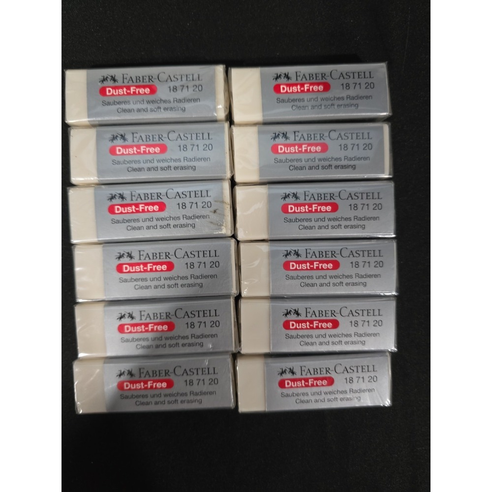 [Pack of 12] Faber-Castell LARGE‎ Eraser Dust Free Brand New